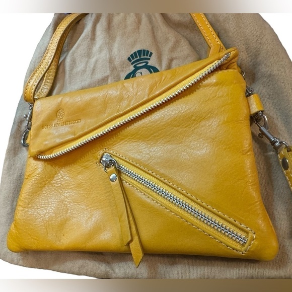 Borgo Degli Etruschi | Italian Yellow Leather Crossbody/Clutch - Picture 6 of 9
